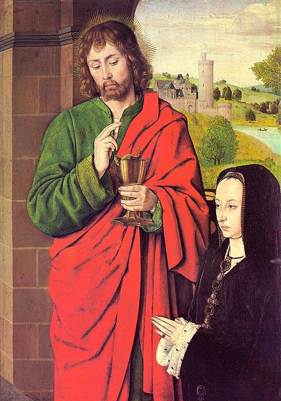 Master of Moulins Anne of France presented by Saint John the Evangelist Germany oil painting art